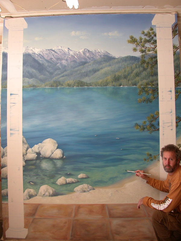 Lake Tahoe Mural In Progress | Thomas Creed, Fine Artist